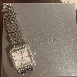 Michele watch for women stainless steel and diamond work perfectly ( battery)